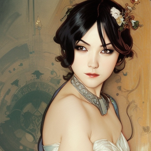 Cassandra cain in a wedding dress, riot entertainment, Realistic,Artgerm,Concept Art,Portrait, by Alphonse Mucha,by Greg Rutkowski