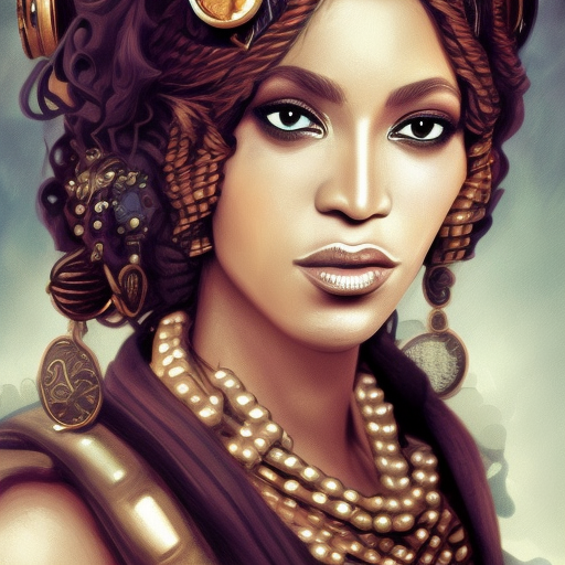 Steampunk portrait of Beyonce, Highly Detailed,Intricate,Artstation,Beautiful,Digital Painting,Sharp Focus,Concept Art,Elegant